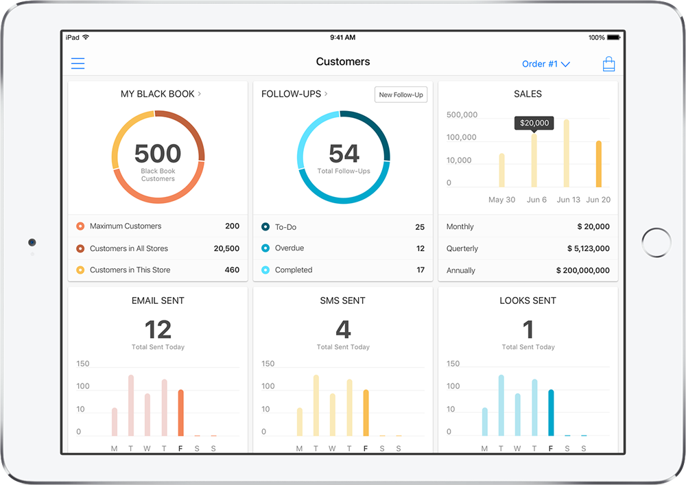 The customer dashboard in the Tulip Retail app
