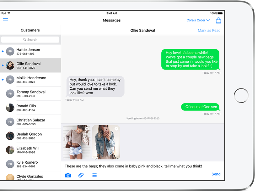 SMS in the Tulip Retail app