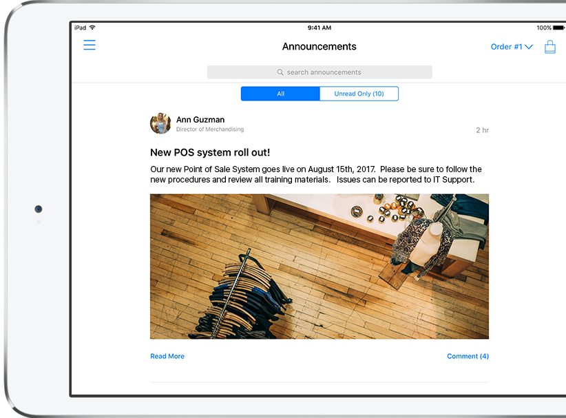 Store Communications - Announcements
