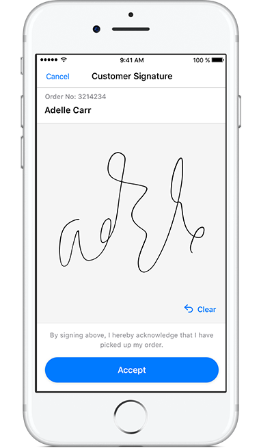 Capture customer signatures with Tulip Retail Fulfillment
