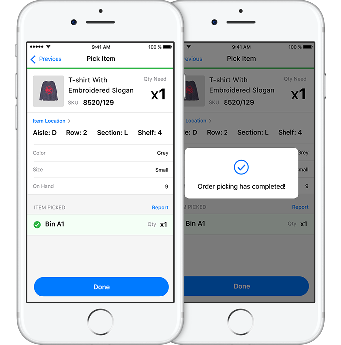 Order picking with Tulip Retail Fulfillment