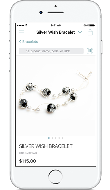 Assisted Selling product information page in the Tulip Retail app on an iphone