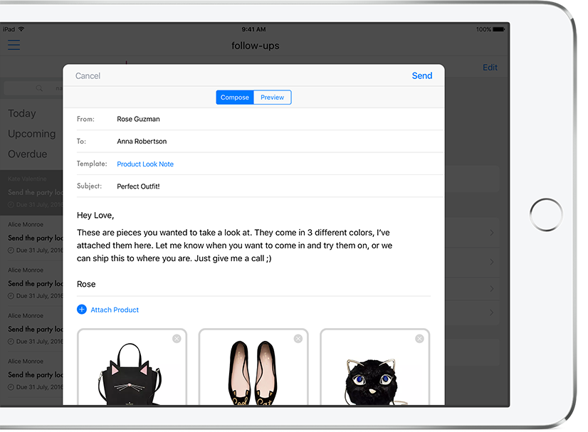 Email customers with the Tulip Retail Clienteling App