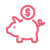 Flexible and entry-level pricing icon - piggy bank